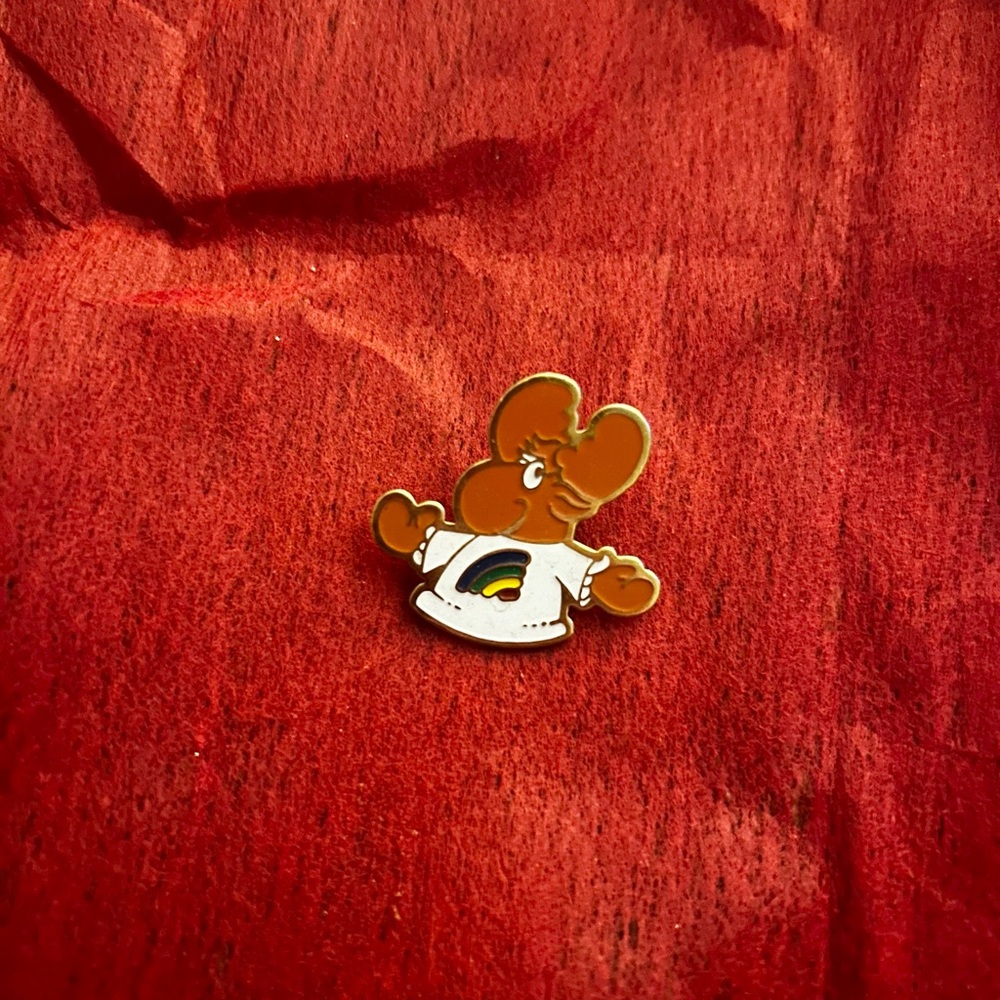 Vintage 1980s Moodie Cute Cartoon Character Enamel Pin